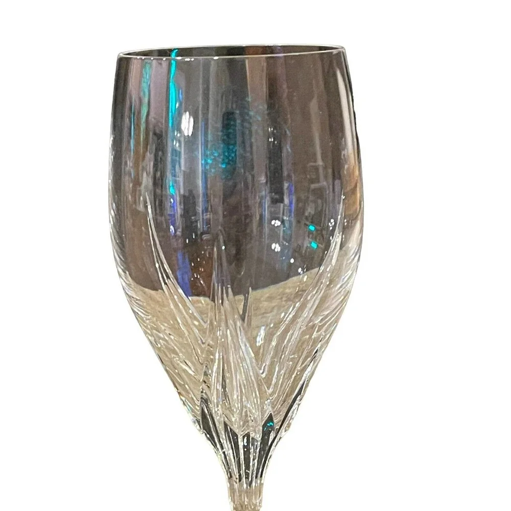 Gorham Sundance Clear Full Lead Crystal Glass 8inch High Water Wine Goblets 10oz